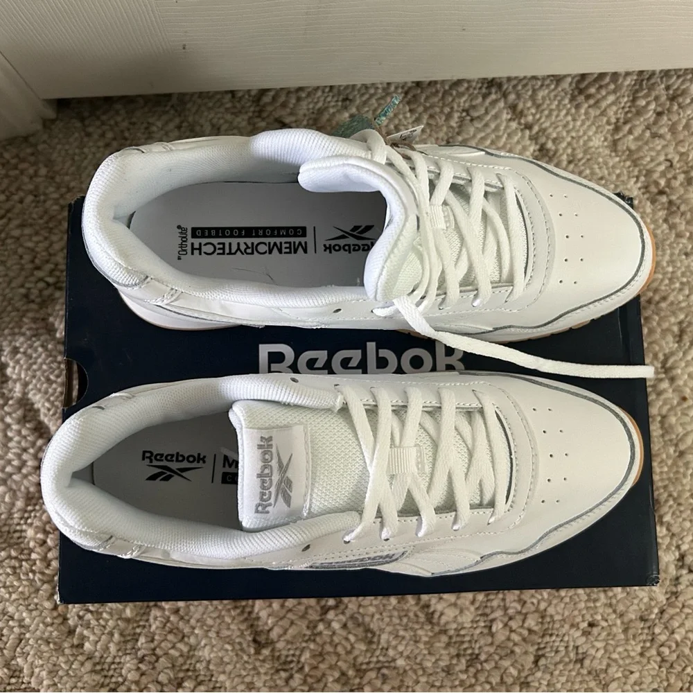 Reebok Classic White Sneakers with Gum Sole - Picture 2 of 5
